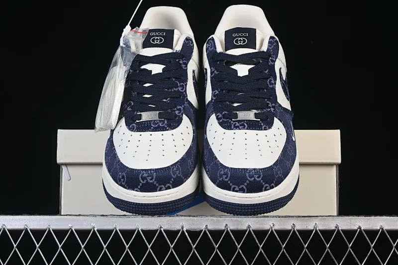 All categories Nk Air Force 1 Air Force series Nk Air Force 1 Low Air Force low-top Nike Air Force 1'07 Low Gucci joint navy blue denim Air Force 1 low-top casual sneakers SC0601-569